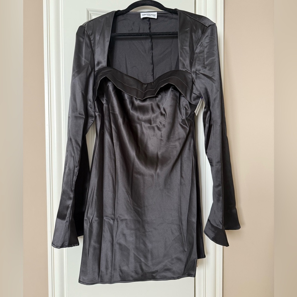 New Princess Polly Phillipa Long Sleeve Mini Dress Black - Picture 2 of 9